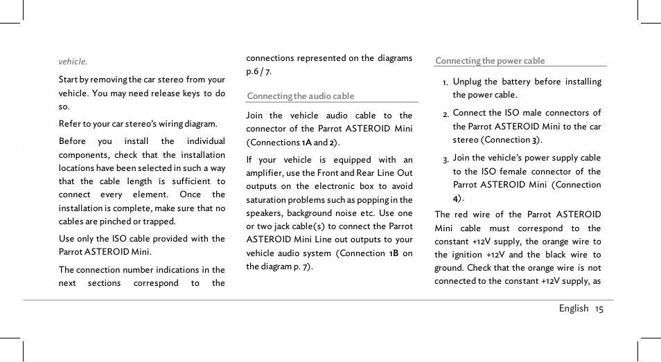 Installation | Parrot ASTEROID Mini User Manual | Page 15 / 196