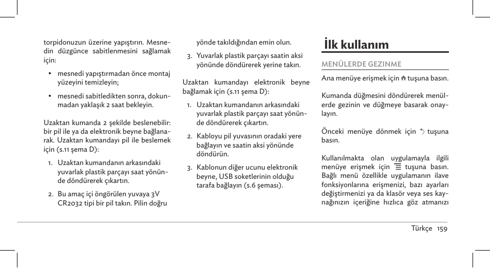 Ilk kullanım | Parrot ASTEROID Mini User Manual | Page 159 / 196