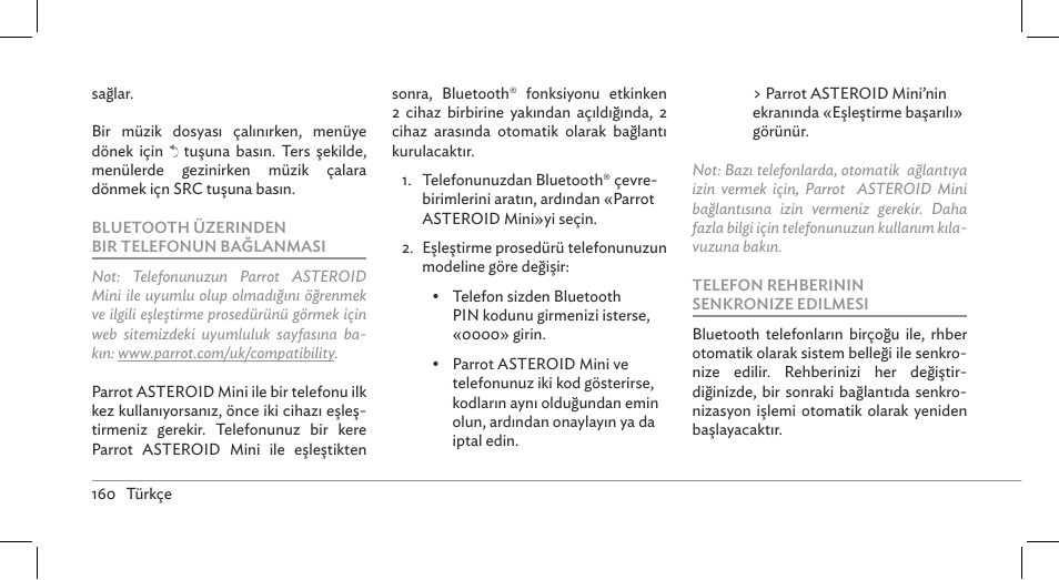 Parrot ASTEROID Mini User Manual | Page 160 / 196