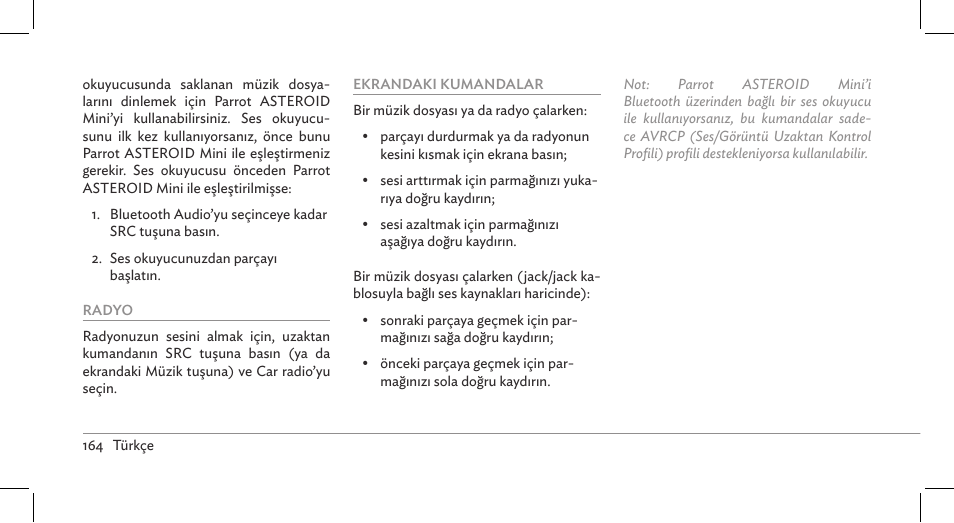 Parrot ASTEROID Mini User Manual | Page 164 / 196