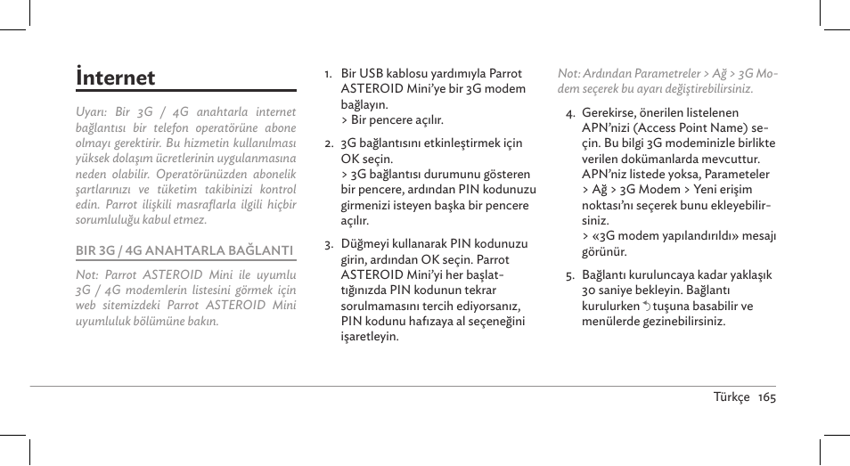 Internet | Parrot ASTEROID Mini User Manual | Page 165 / 196