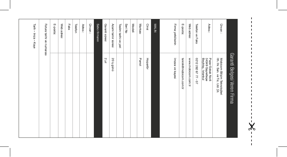 Garanti belgesi veren firma | Parrot ASTEROID Mini User Manual | Page 194 / 196