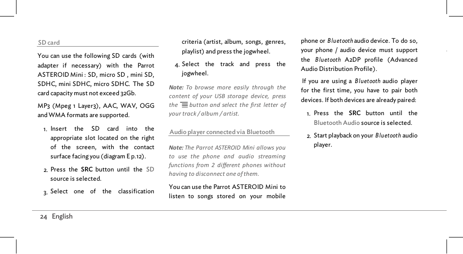 Internet | Parrot ASTEROID Mini User Manual | Page 24 / 196