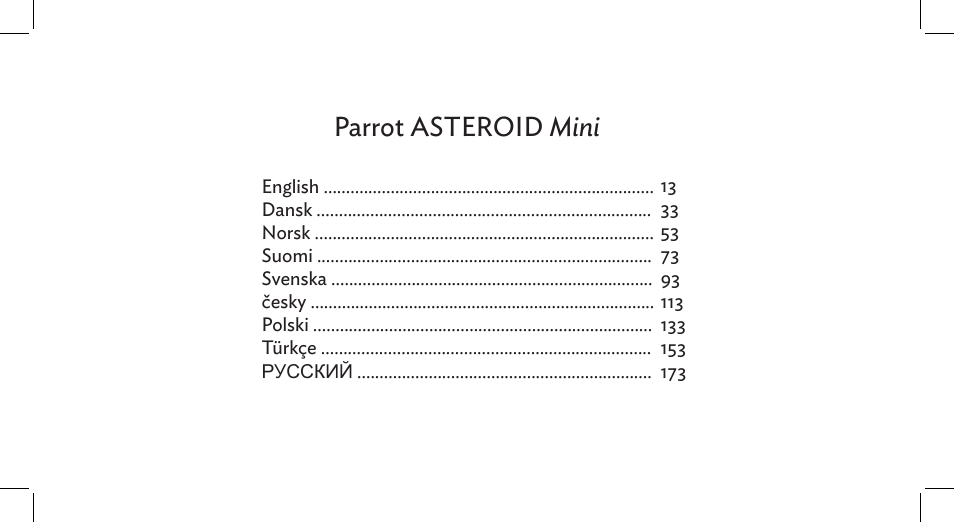 Parrot asteroid mini | Parrot ASTEROID Mini User Manual | Page 3 / 196