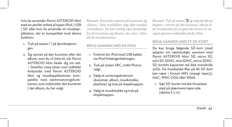 Parrot ASTEROID Mini User Manual | Page 43 / 196
