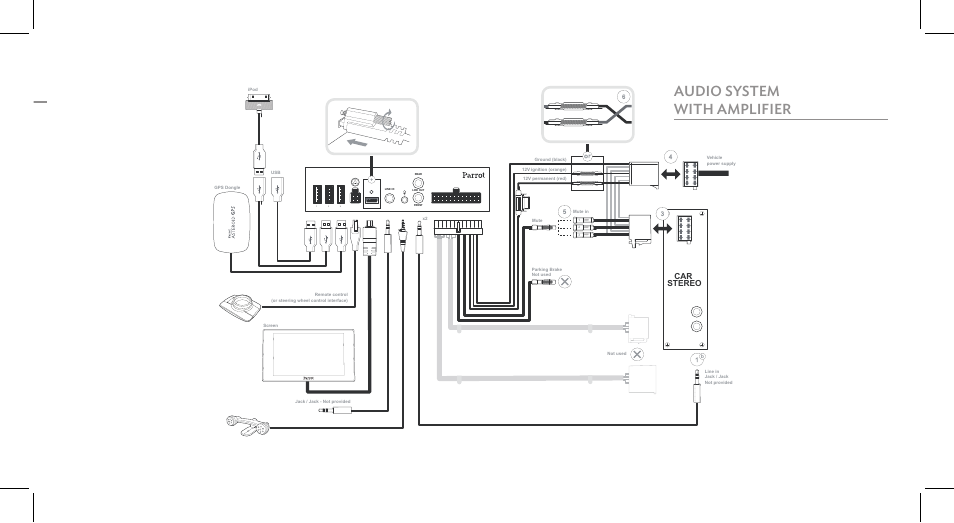 Iso installation audio system with amplifier | Parrot ASTEROID Mini User Manual | Page 7 / 196