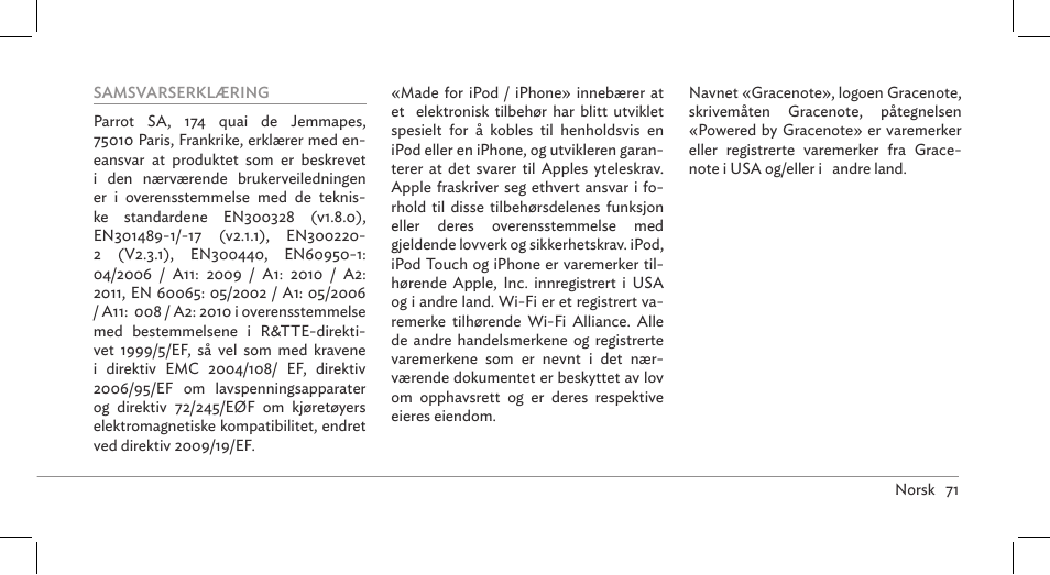 Parrot ASTEROID Mini User Manual | Page 71 / 196