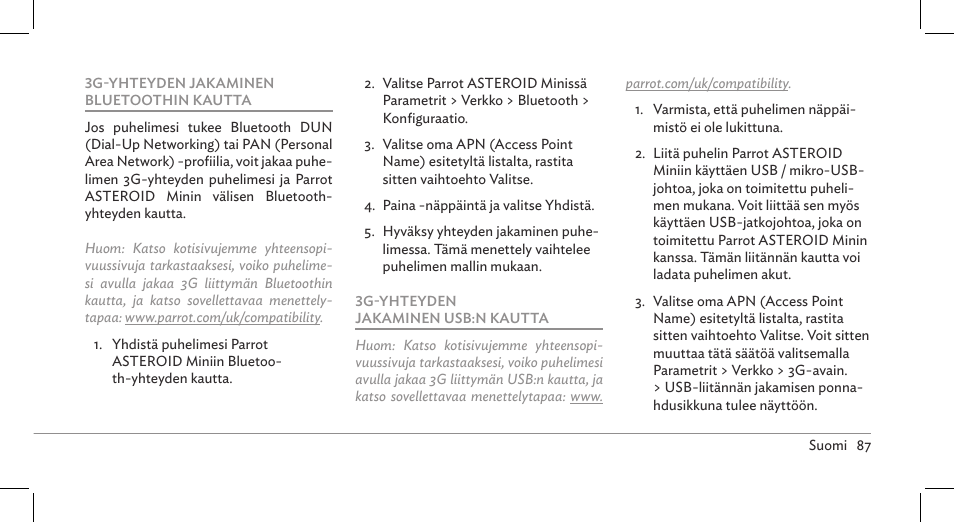 Parrot ASTEROID Mini User Manual | Page 87 / 196