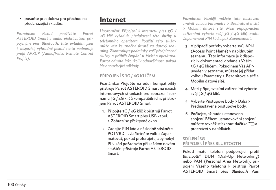 Internet | Parrot ASTEROID Smart User Manual | Page 100 / 152