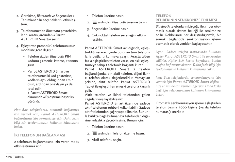 Parrot ASTEROID Smart User Manual | Page 126 / 152