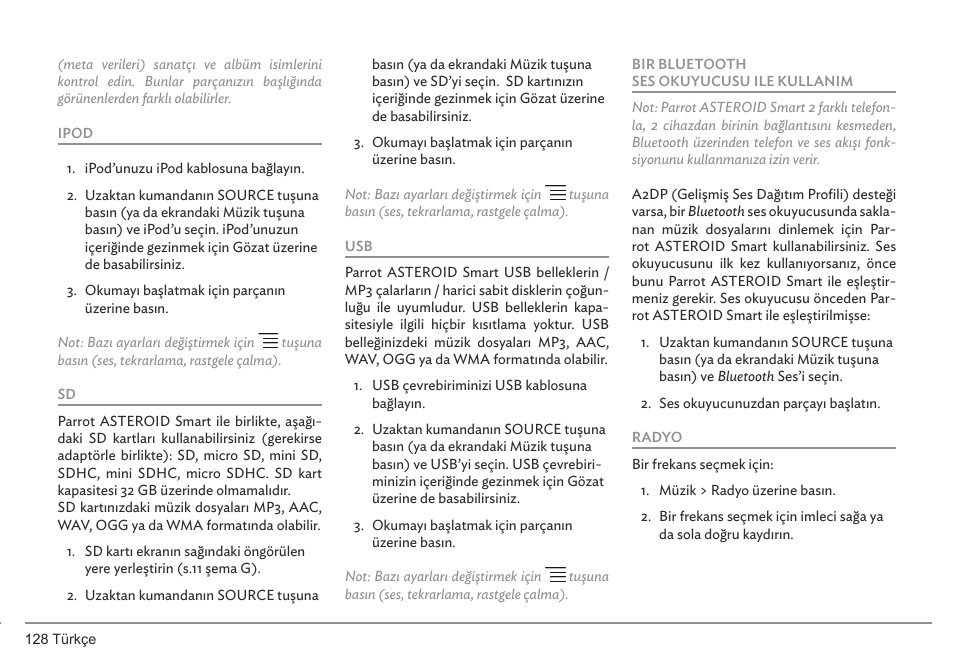 Parrot ASTEROID Smart User Manual | Page 128 / 152