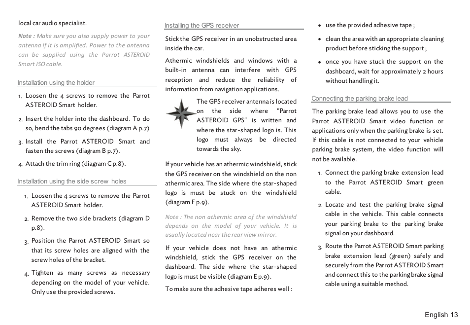 Parrot ASTEROID Smart User Manual | Page 13 / 152