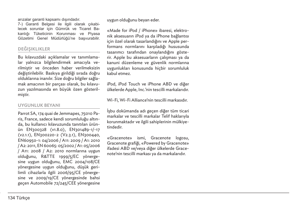 Parrot ASTEROID Smart User Manual | Page 134 / 152