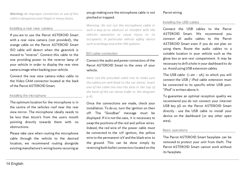 Parrot ASTEROID Smart User Manual | Page 14 / 152