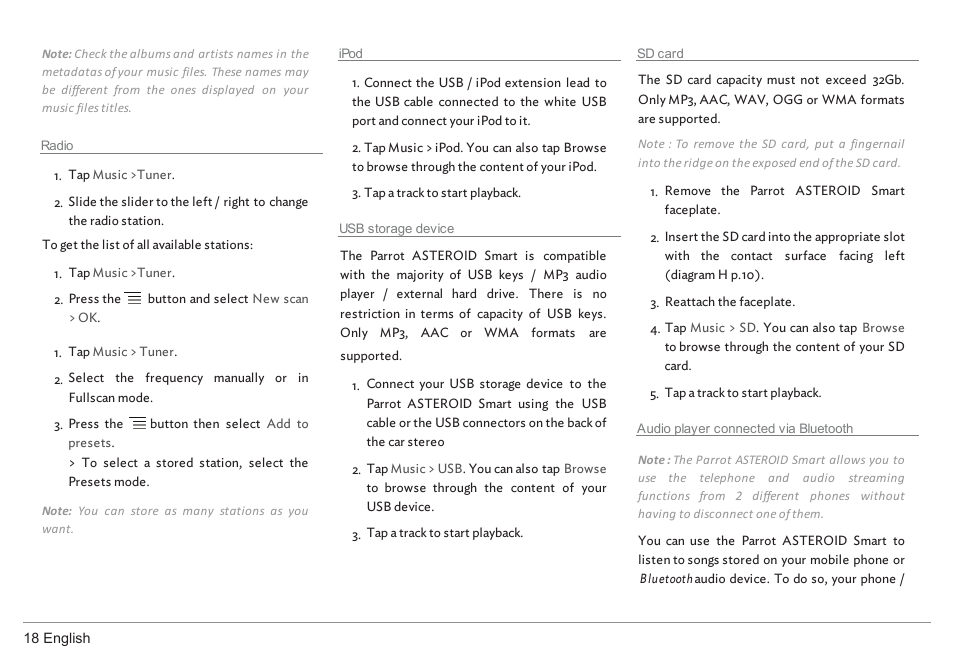 Parrot ASTEROID Smart User Manual | Page 18 / 152