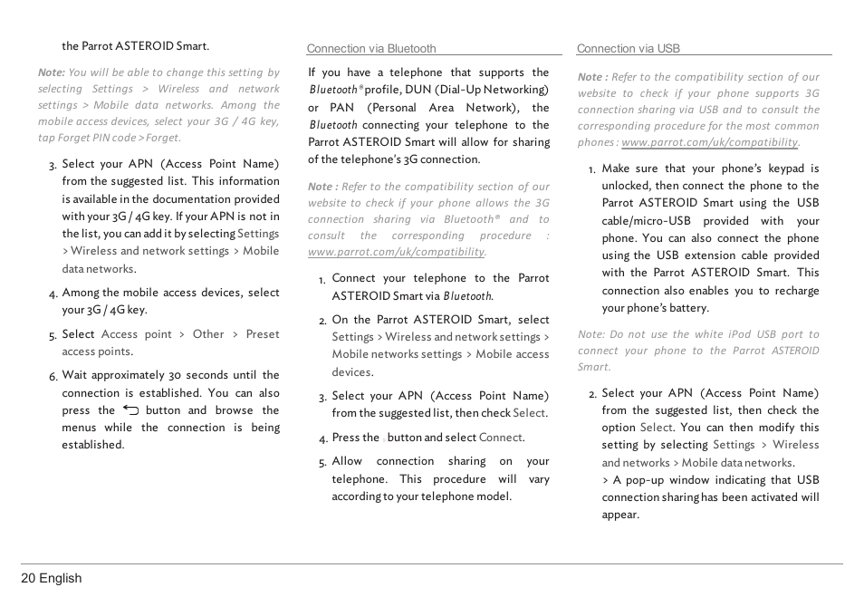 Parrot ASTEROID Smart User Manual | Page 20 / 152