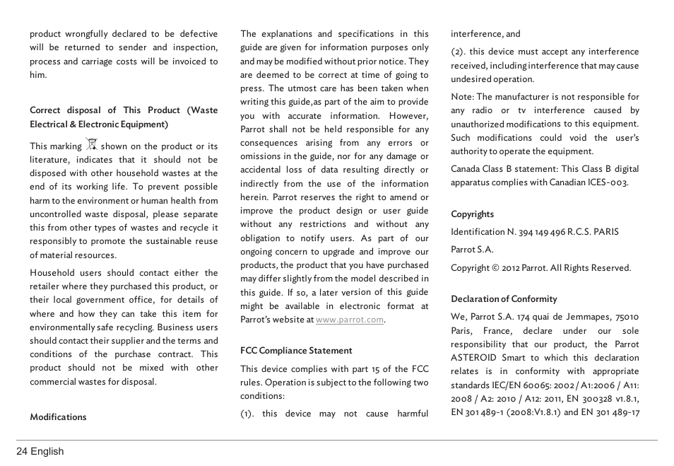 Parrot ASTEROID Smart User Manual | Page 24 / 152