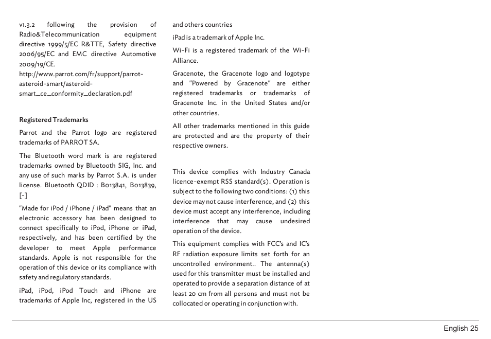 Parrot ASTEROID Smart User Manual | Page 25 / 152