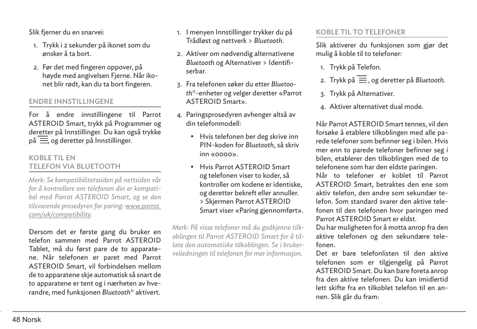 Parrot ASTEROID Smart User Manual | Page 48 / 152