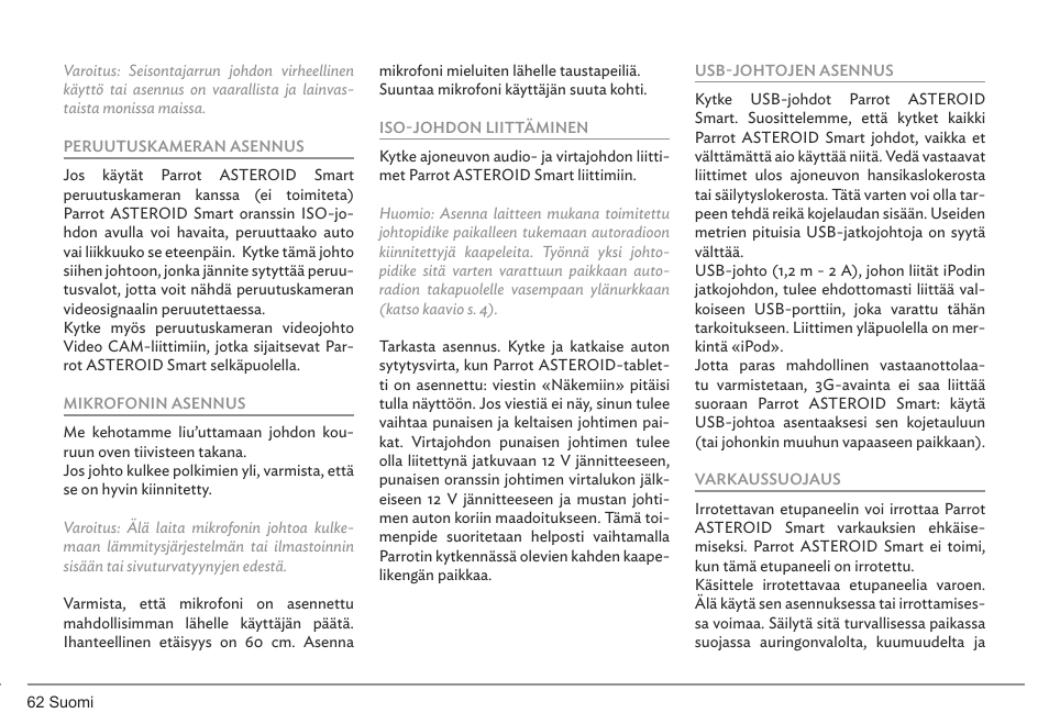 Parrot ASTEROID Smart User Manual | Page 62 / 152