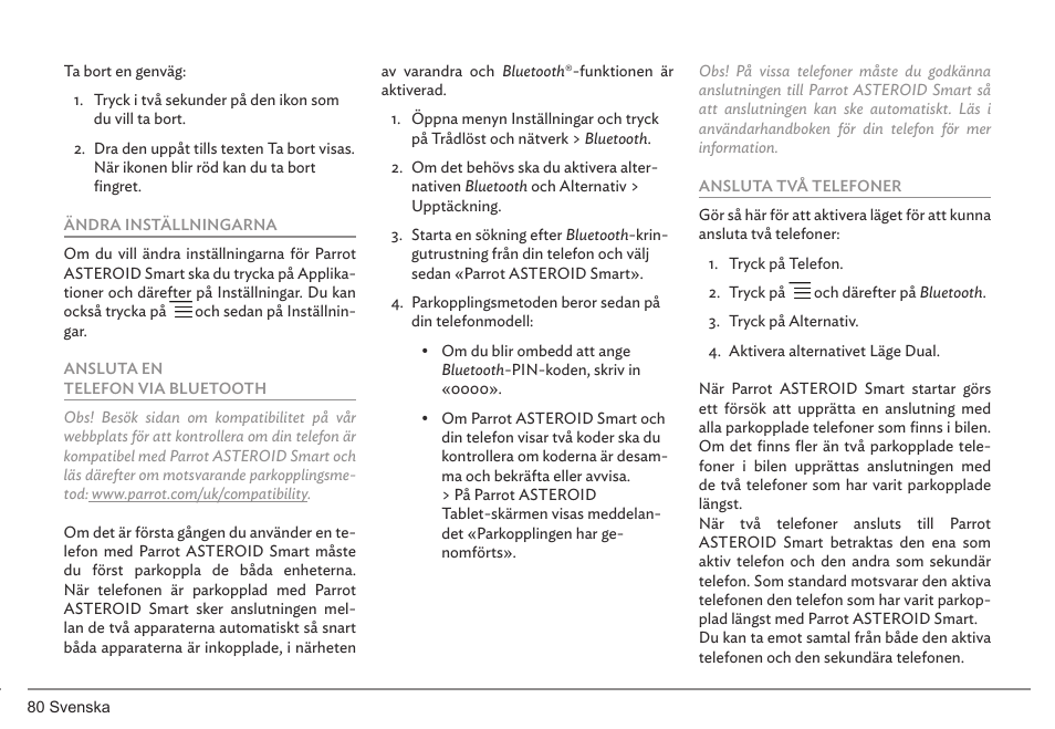 Parrot ASTEROID Smart User Manual | Page 80 / 152