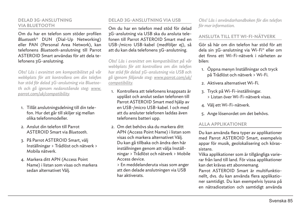 Parrot ASTEROID Smart User Manual | Page 85 / 152