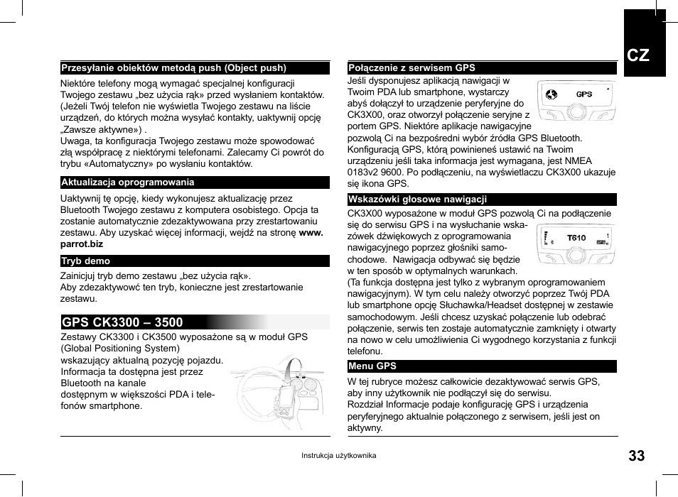 Parrot CK3100 User Manual | Page 33 / 48