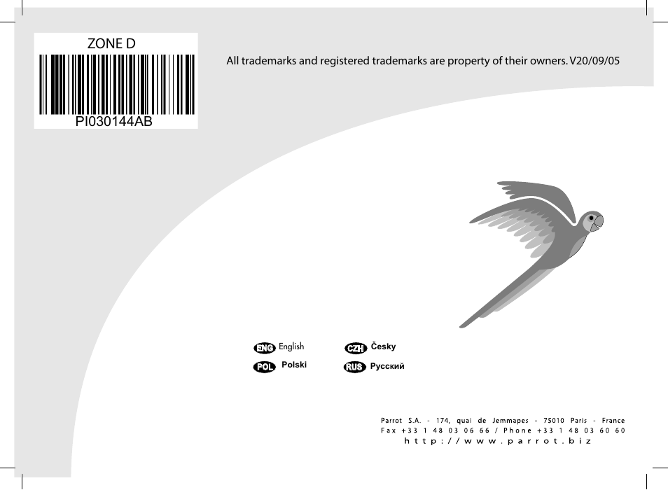 Zone d | Parrot CK3100 User Manual | Page 48 / 48