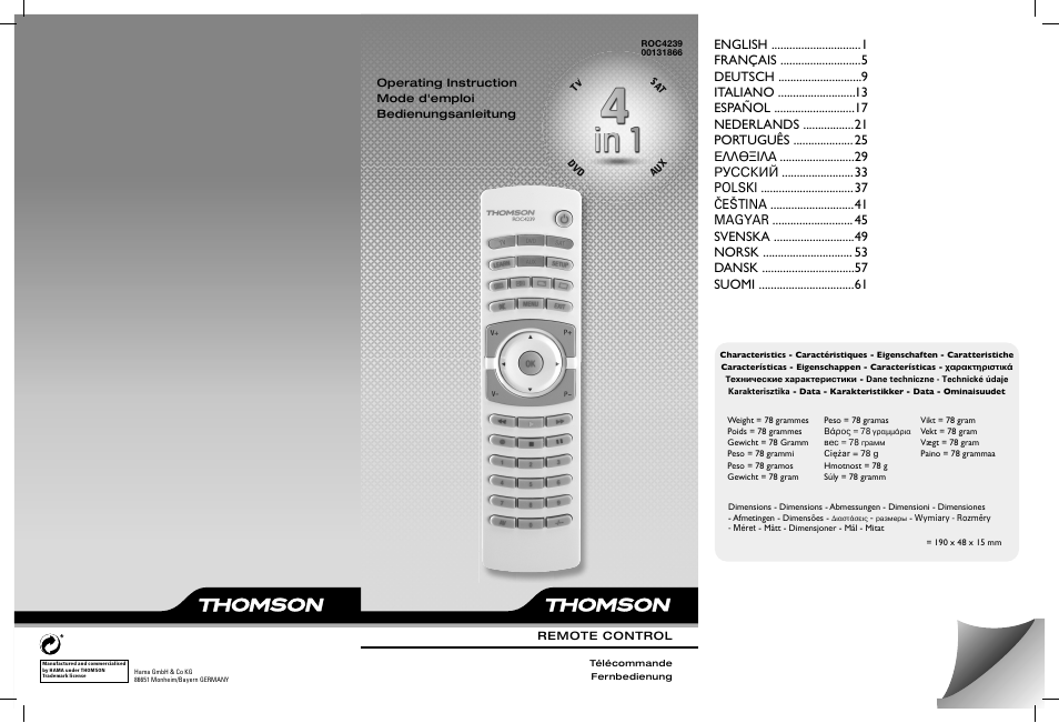 Hama ROC4239 User Manual | 34 pages