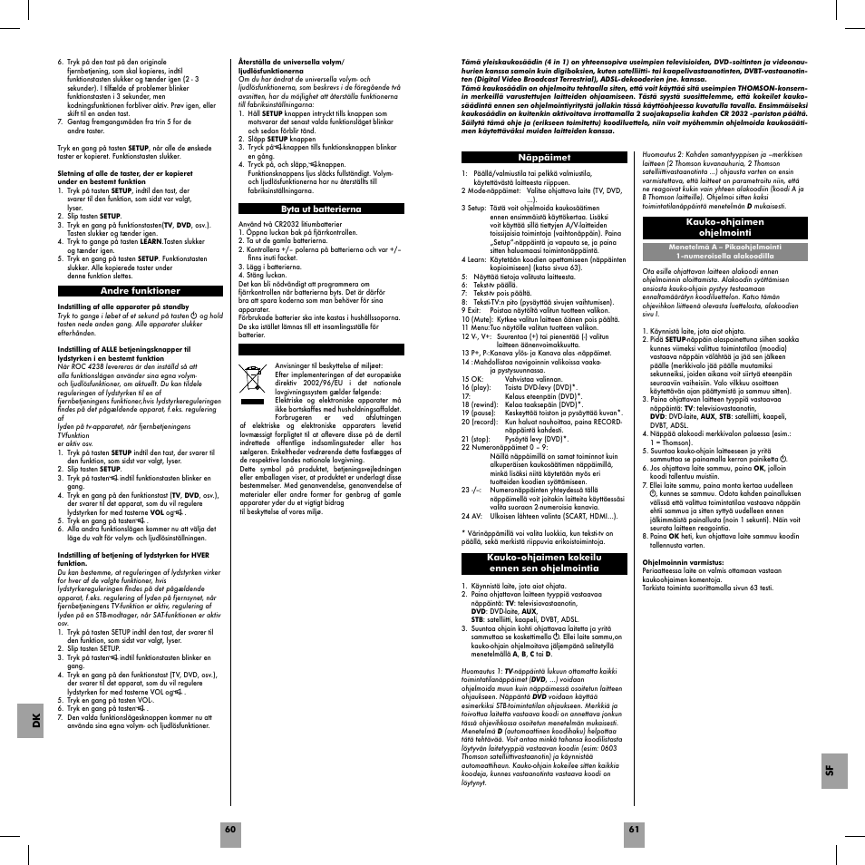 Sf dk | Hama ROC4239 User Manual | Page 32 / 34