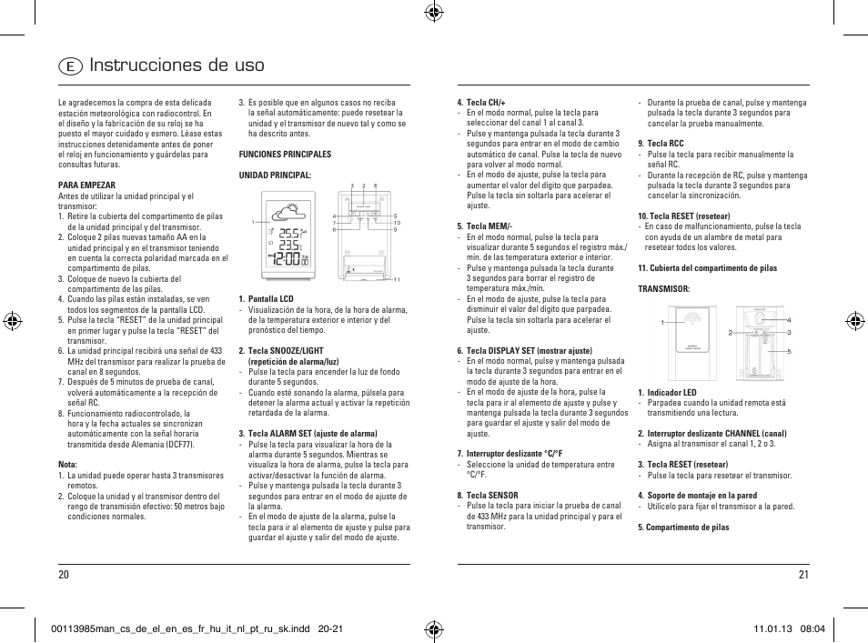 Instrucciones de uso | Hama EWS-880 User Manual | Page 11 / 38