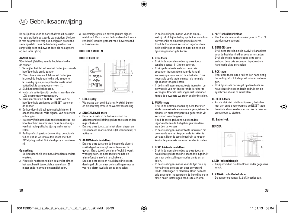 Gebruiksaanwijzing | Hama EWS-880 User Manual | Page 20 / 38