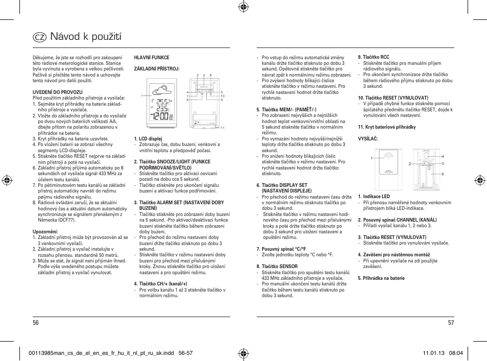 Návod k použití | Hama EWS-880 User Manual | Page 29 / 38