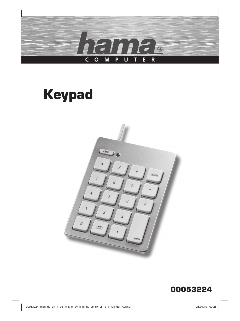 Hama Keypad User Manual | 10 pages