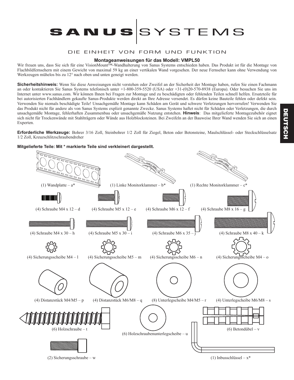 Deutsch | Hama VMPL50 User Manual | Page 11 / 34