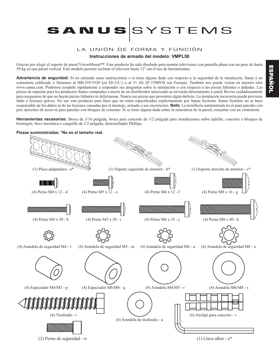 Esp añol | Hama VMPL50 User Manual | Page 7 / 34