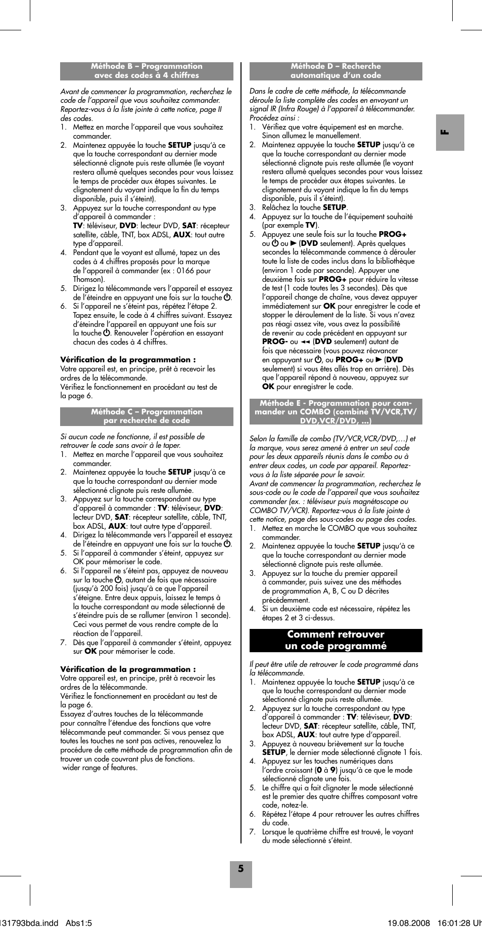 Comment retrouver un code programmé | Hama ROC4218 User Manual | Page 10 / 54