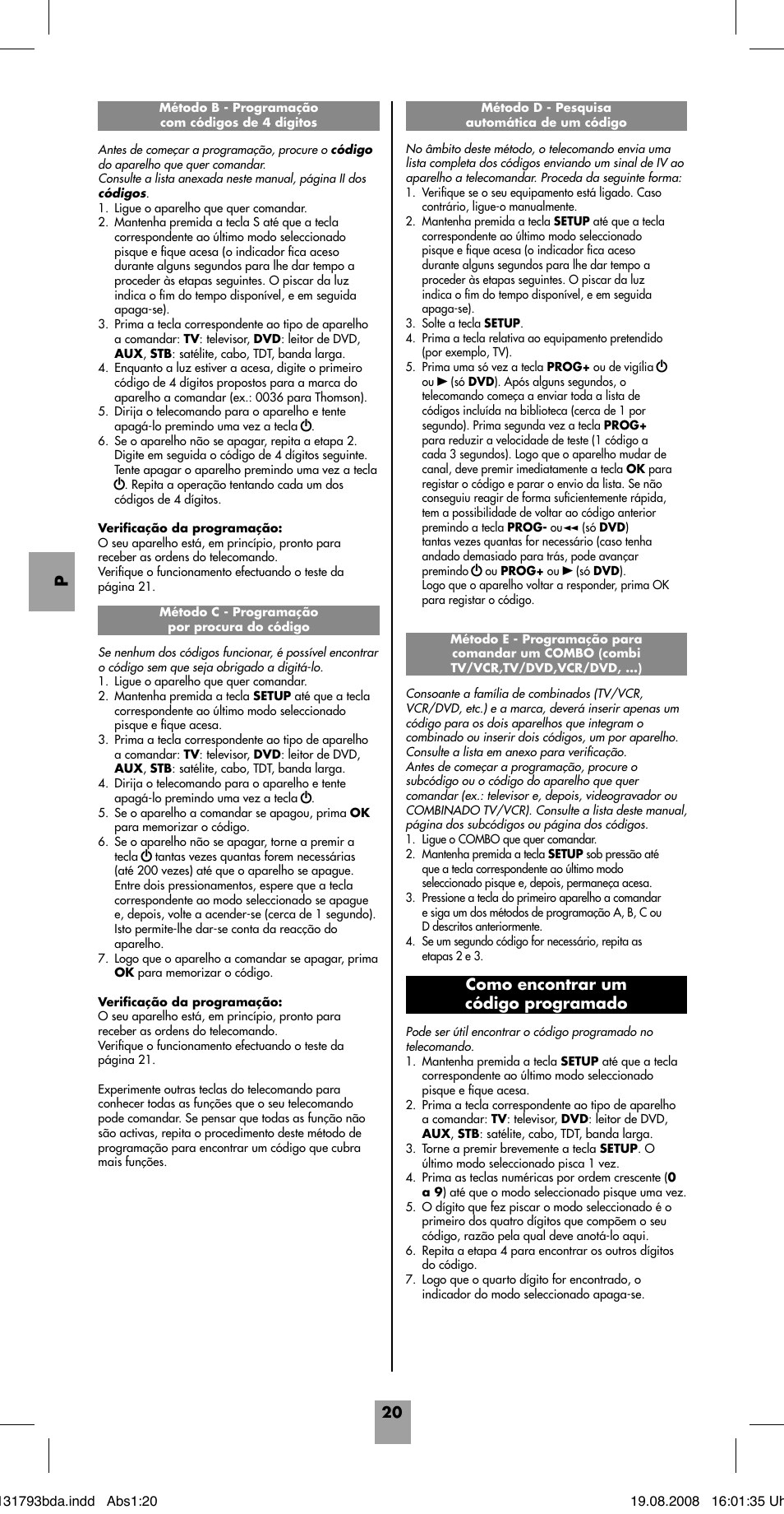 Como encontrar um código programado | Hama ROC4218 User Manual | Page 25 / 54