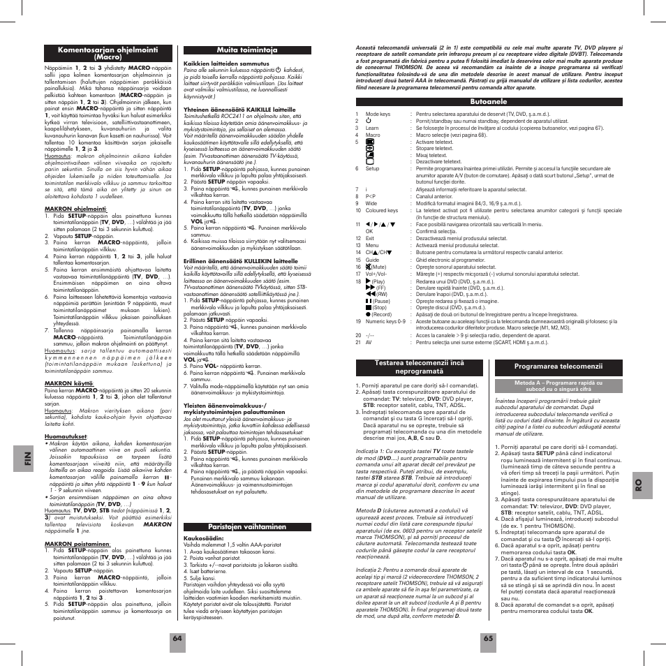 Thomson ROC2411 User Manual | Page 34 / 36