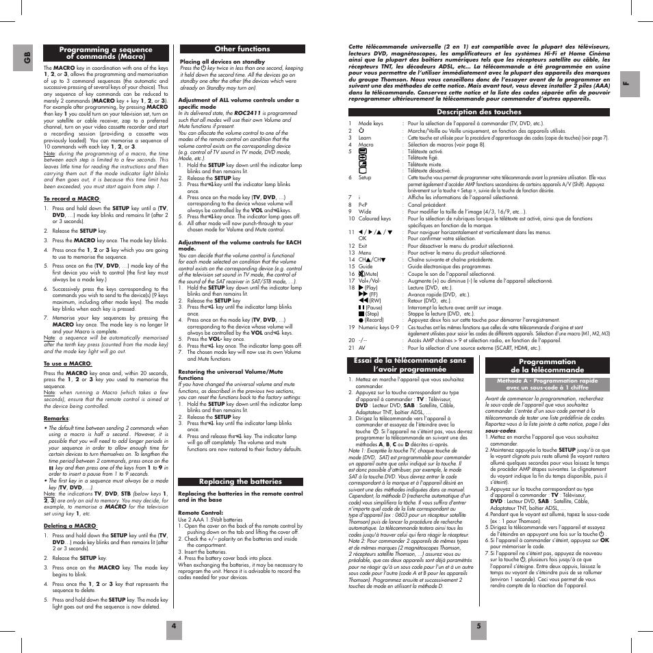 Thomson ROC2411 User Manual | Page 4 / 36