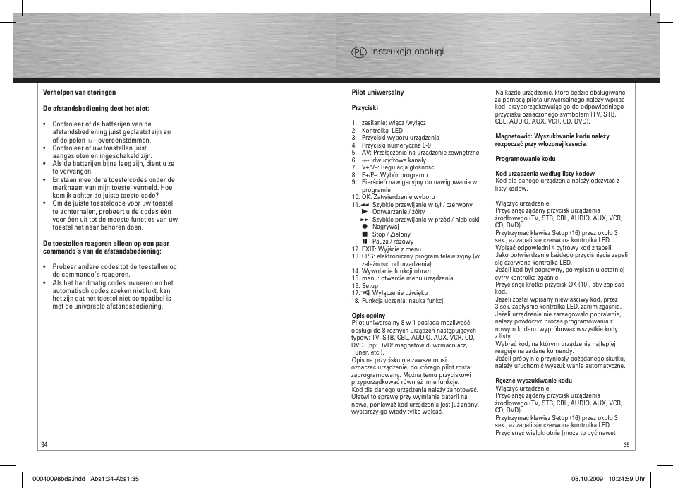 Hama Remote Control Universal 8in1 User Manual | Page 18 / 30
