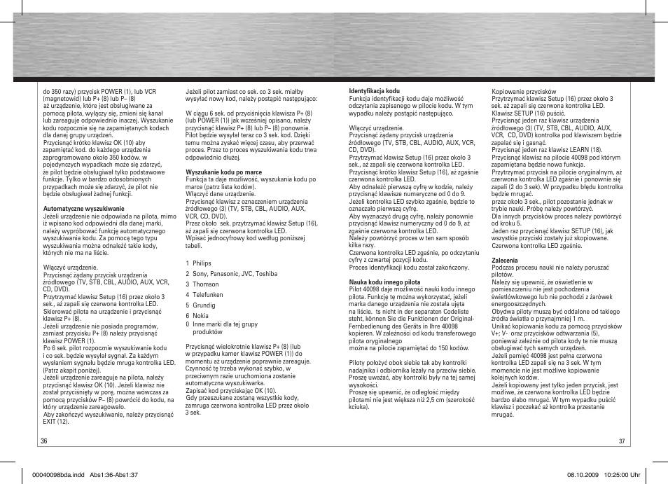 Hama Remote Control Universal 8in1 User Manual | Page 19 / 30