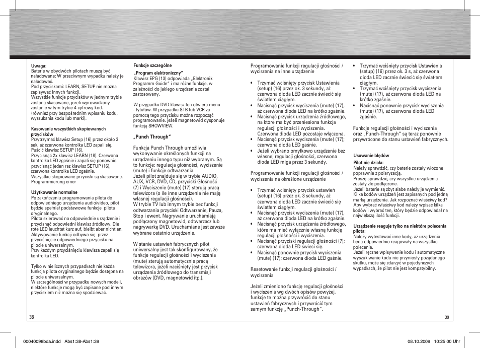 Hama Remote Control Universal 8in1 User Manual | Page 20 / 30