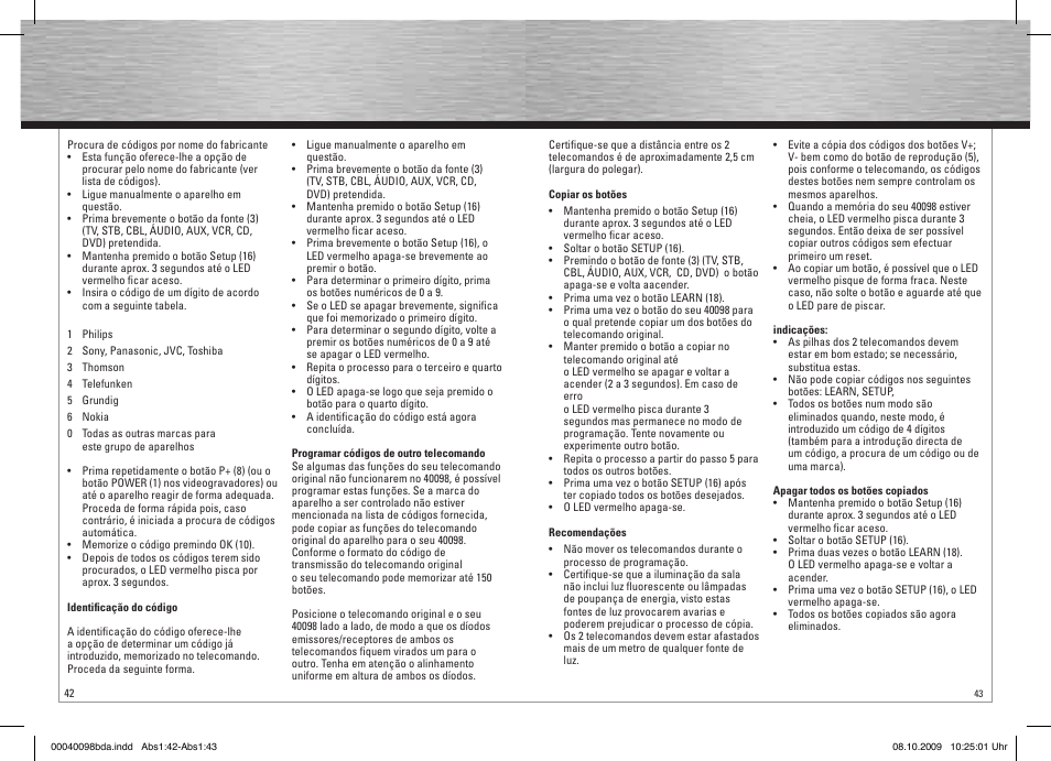 Hama Remote Control Universal 8in1 User Manual | Page 22 / 30