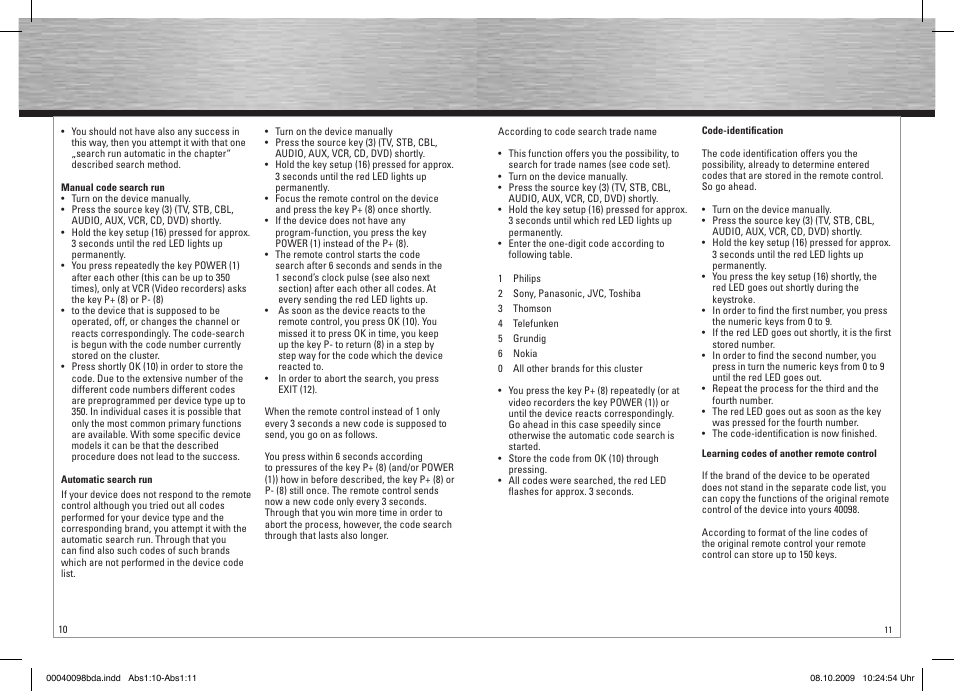 Hama Remote Control Universal 8in1 User Manual | Page 6 / 30