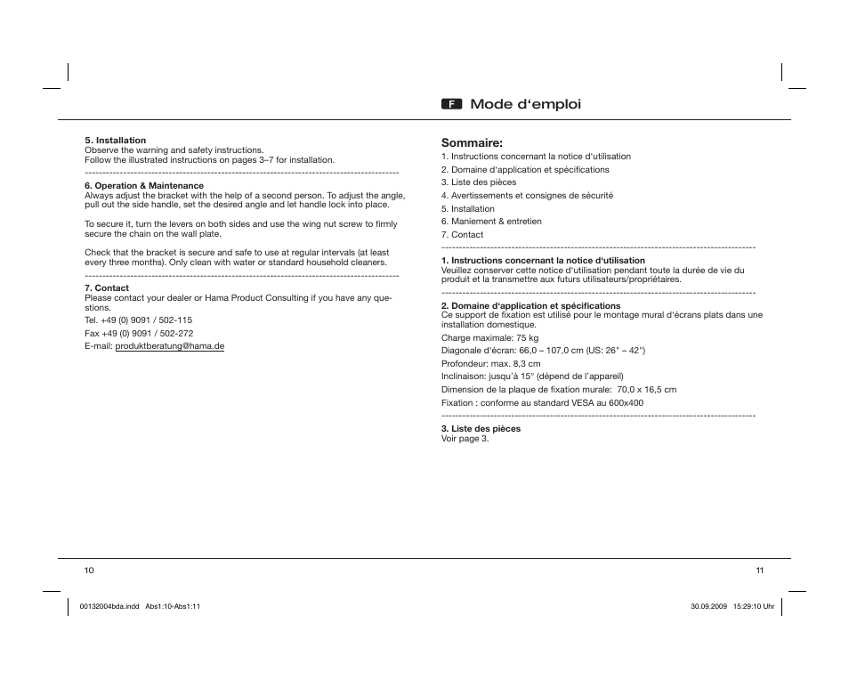 Mode d‘emploi | Hama WAB142 User Manual | Page 6 / 30