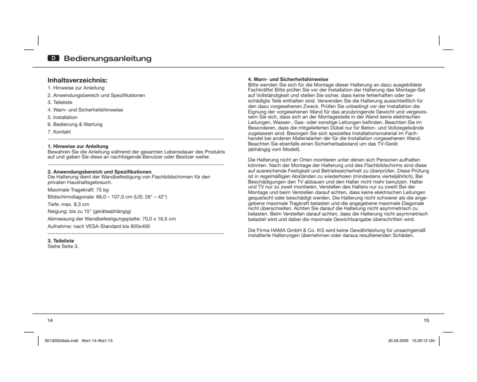 Bedienungsanleitung | Hama WAB142 User Manual | Page 8 / 30