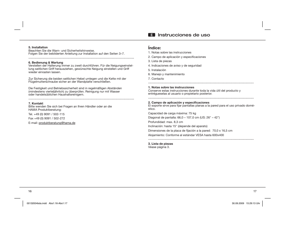 Instrucciones de uso | Hama WAB142 User Manual | Page 9 / 30