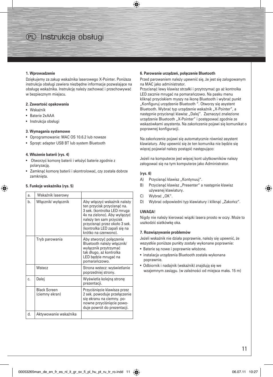 Qinstrukcja obsługi | Hama X-Pointer bluetooth presenter User Manual | Page 14 / 21