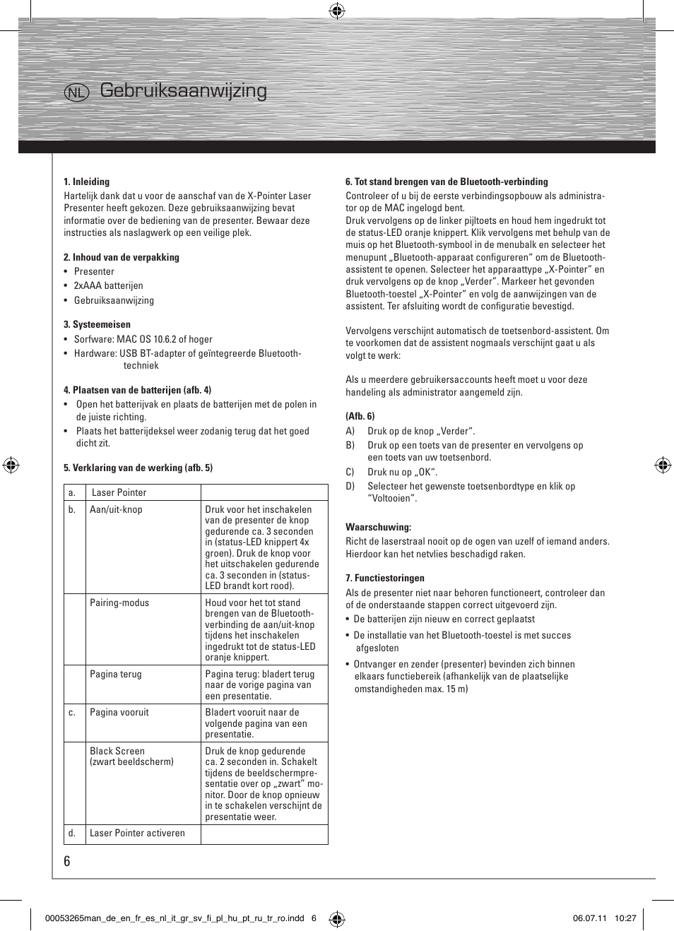 Ogebruiksaanwijzing | Hama X-Pointer bluetooth presenter User Manual | Page 9 / 21